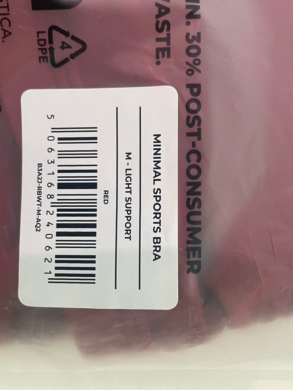 Gymshark Minimal Sports Bra in Reps Red - medium - Picture 6 of 6